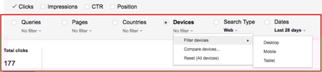 Search Analytics Report View