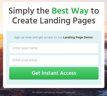 landing page